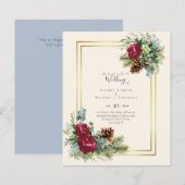 BUDGET Winterhuwelijk Rode Rosen Eucalyptus (Voorkant / Achterkant)