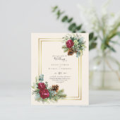 BUDGET Winterhuwelijk Rode Rosen Eucalyptus (Staand voorkant)