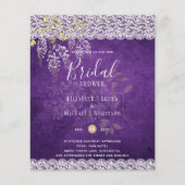 BUDGET Wisteria Floral Lace VRIJGEZELLENFEEST INVI Flyer (Voorkant)