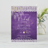 BUDGET Wisteria Floral Lace VRIJGEZELLENFEEST INVI Kaart (Staand voorkant)