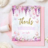 BUDGET Wisteria Gold Butterfly Verjaardag Dank u