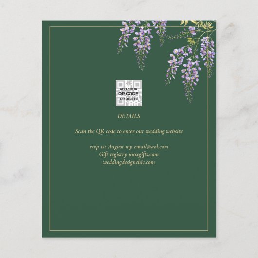 BUDGET WISTERIA Gold Green BEWAART DE DATUM (Achterkant)