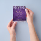 BUDGET Wisteria Paars Floral Lace Wedding INVITE Flyer (Hand)