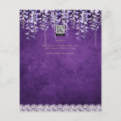 BUDGET Wisteria Paars Floral Lace Wedding INVITE Flyer (Achterkant)