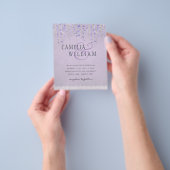 BUDGET Wisteria Paars Floral Lace Wedding INVITE Flyer (Hand)