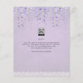 BUDGET Wisteria Paars Floral Lace Wedding INVITE Flyer (Achterkant)