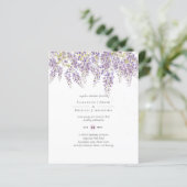 BUDGET Wisteria Paars Floral Wedding Invites (Staand voorkant)