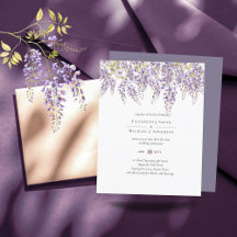 BUDGET Wisteria Paars Floral Wedding Invites