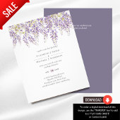 BUDGET Wisteria Paars Floral Wedding Invites Flyer