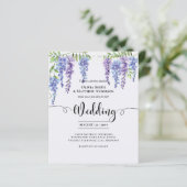 Budget Wisteria Paarse Bloemen Kant Bruiloft (Staand voorkant)