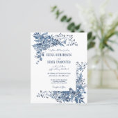 Budget Wit Blauw Wildbloem Vogel Bloemen Bruiloft (Staand voorkant)