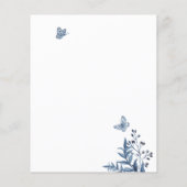 Budget Wit Blauw Wildbloem Vogel Bloemen Bruiloft (Achterkant)