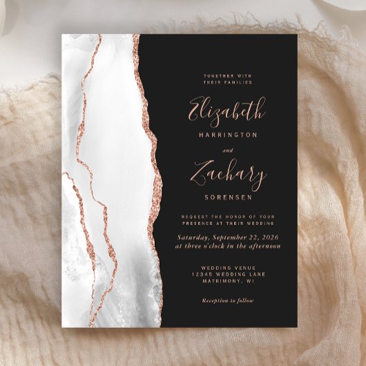 Budget Wit Grijs Roos Gold Agaat Dark Wedding