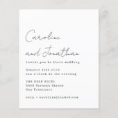 Budget wit schrijfmachine-script trouwuitnodiging (Voorkant)