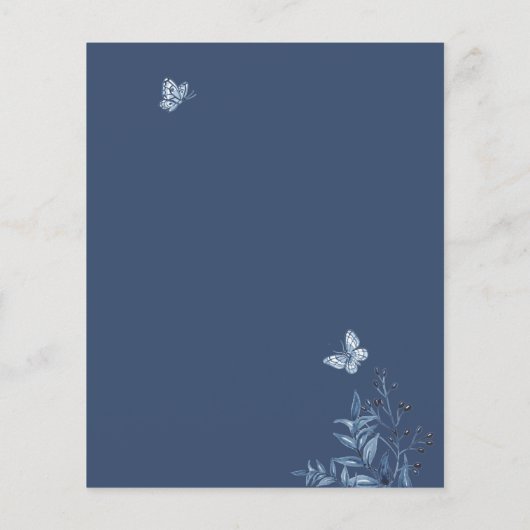 Budget Wit Stoffig Blauw Wildbloem Bloemen Bruilof (Achterkant)