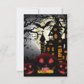 Budget Witch Pumpkin Dark Haunted House Halloween Kaart (Achterkant)