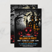 Budget Witch Pumpkin Dark Haunted House Halloween Kaart (Voorkant / Achterkant)