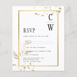 BUDGET Witgouden FOTO Huwelijksuitnodiging