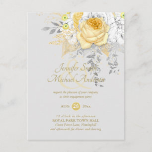 Budget Witgouden Rozen Glitter Folie Ampersand Briefkaart
