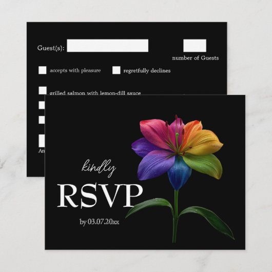 🌈 Budget With Menu RSVP Technicolor Love  (Voorkant / Achterkant)