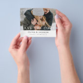 Budget witte beletterde save the date foto flyer (Hand)