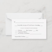 Budget Witte Bloemen Greenery 2SM Maaltijd RSVP Notitiekaartje (Achterkant)