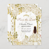 BUDGET Witte Bloemige Prinses Gouden Boog Quincean (Voorkant / Achterkant)