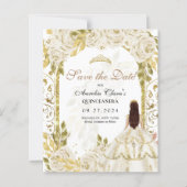 BUDGET Witte Bloemige Prinses Gouden Boog Quincean (Voorkant)