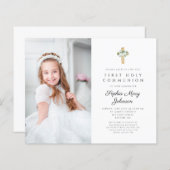 Budget Witte Bloemstuk Foto Eerste Communie (Voorkant / Achterkant)