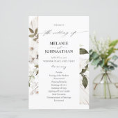 Budget Witte Boho Bloem Bruiloftsprogramma MED (Staand voorkant)