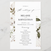 Budget Witte Boho Bloem Bruiloftsprogramma MED (Voorkant)