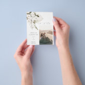 Budget Witte Boho Bloem Save the Date Foto Flyer (Hand)