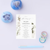 Budget Witte Boho Bloemige Trouwceremonie Flyer (Enkel)