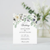 Budget witte floral greenery bruiloft nodig (Staand voorkant)
