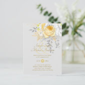 Budget Witte Gouden Rozen Glitter Folie Ampersand Briefkaart (Staand voorkant)