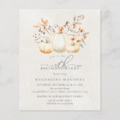 BUDGET Witte pompoen 18e verjaardag uitnodiging (Voorkant)