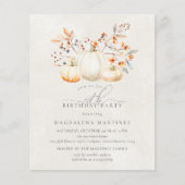 BUDGET Witte Pompoen 70e verjaardag uitnodiging (Voorkant)