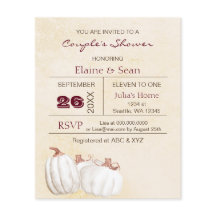 Budget witte pompoen Herfst Bridal Shower Uitnodig
