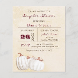 Budget witte pompoen Herfst Bridal Shower Uitnodig