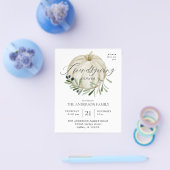 Budget Witte Pompoen Vriendendagdankfeest Flyer (Enkel)