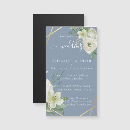 BUDGET Witte Roos Groene Bloemen Gouden Bruiloft (Voorkant / Achterkant)