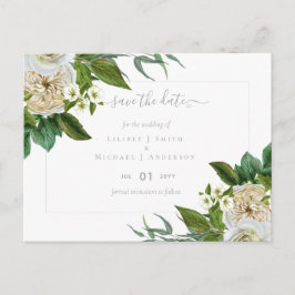 BUDGET Witte Rozen Boeket Bloemen Bruiloft Briefkaart