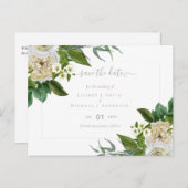 BUDGET Witte Rozen Boeket Bloemen Bruiloft Briefkaart (Voorkant / Achterkant)