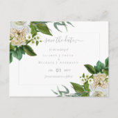 BUDGET Witte Rozen Boeket Bloemen Bruiloft Briefkaart (Voorkant)