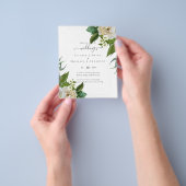 BUDGET Witte Rozen Boeket Bloemen Bruiloft Flyer (Hand)