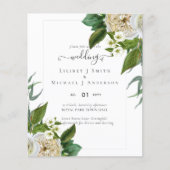 BUDGET Witte Rozen Boeket Bloemen Bruiloft Flyer (Voorkant)