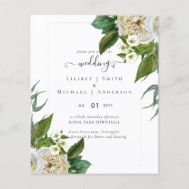 BUDGET Witte Rozen Boeket Bloemen Bruiloft Flyer