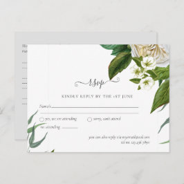 BUDGET Witte Rozen Boeket Bloemige Bruiloft Briefkaart