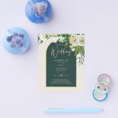 BUDGET Witte Rozen Bos Groen Winter Huwelijk INV Flyer (Enkel)