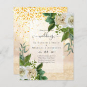 BUDGET WITTE ROZEN Uitnodigingen TROUWHUISSTIJL (Voorkant / Achterkant)